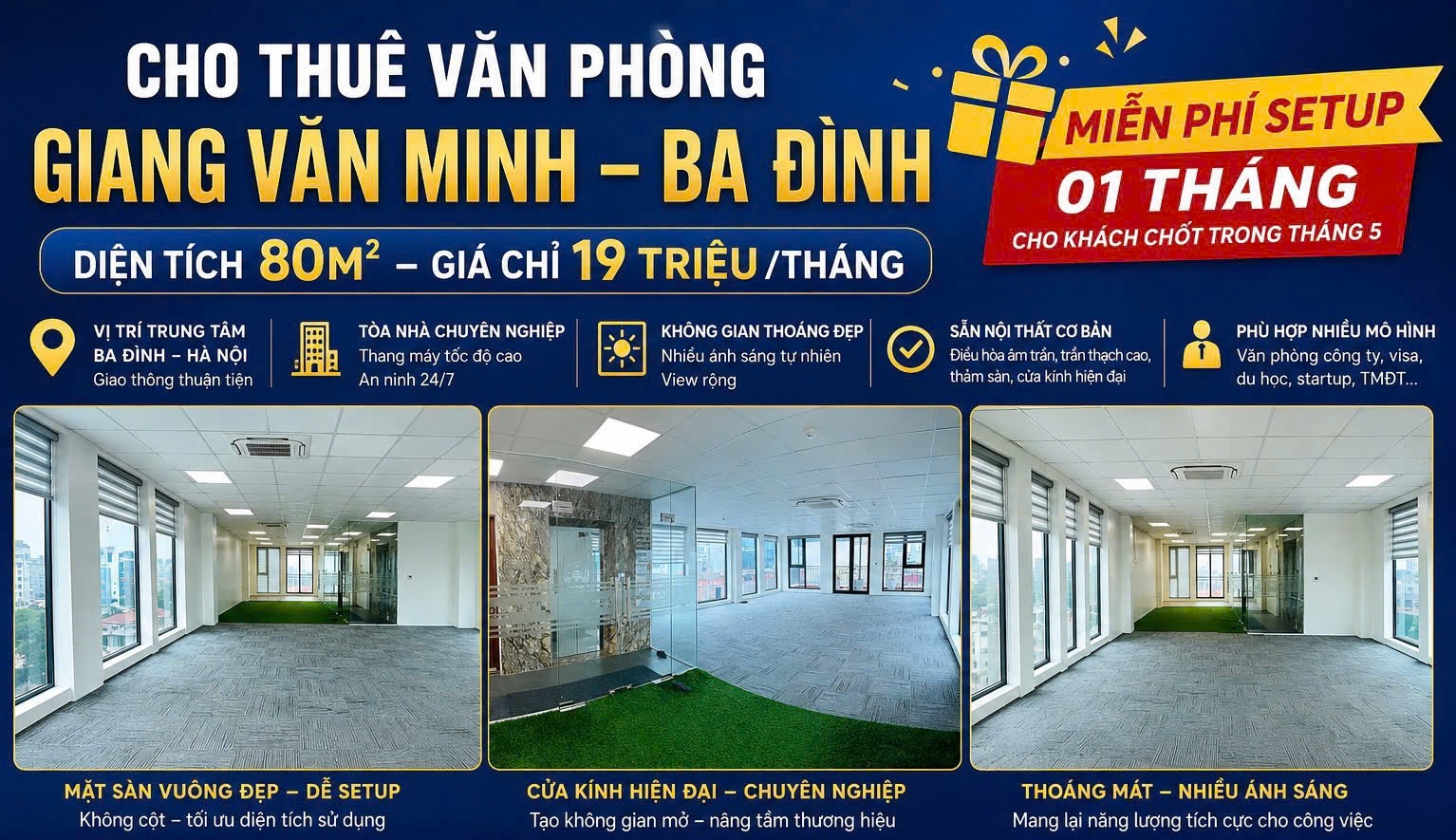 Toàn cảnh văn phòng cho thuê Xuân Phong Building - Giang Văn Minh
